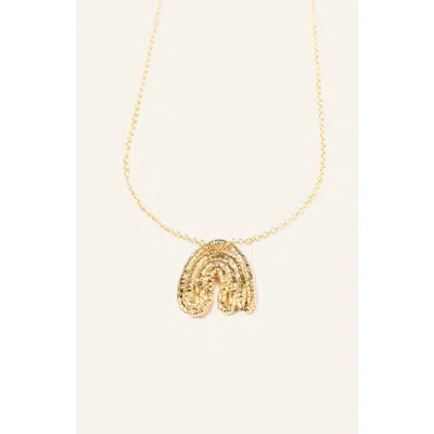 Cog Leaf Pendant In Gold