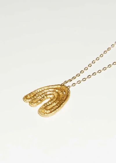 Cog Leaf Pendant In Gold
