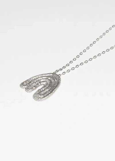Cog Leaf Pendant In Silver