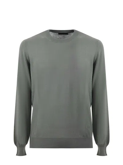 Fay Cotton Yarn Sweater In Verde Salvia