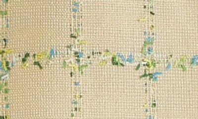 Amanda Uprichard Bethany Tweed Check Strapless Skort Romper In Yellow