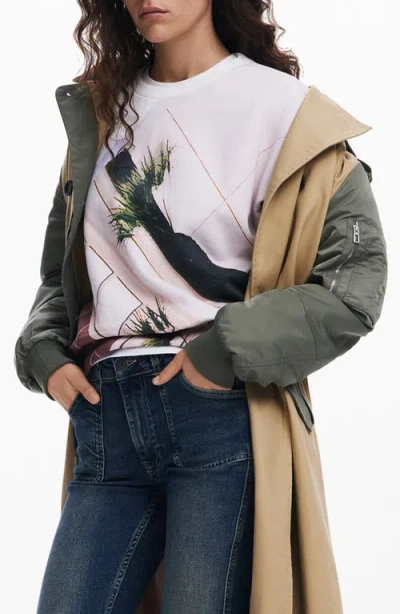 Desigual Abstract Print Crewneck Sweatshirt In Multi