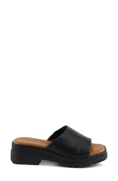 Spring Step Fire Island Platform Slide Sandal In Black