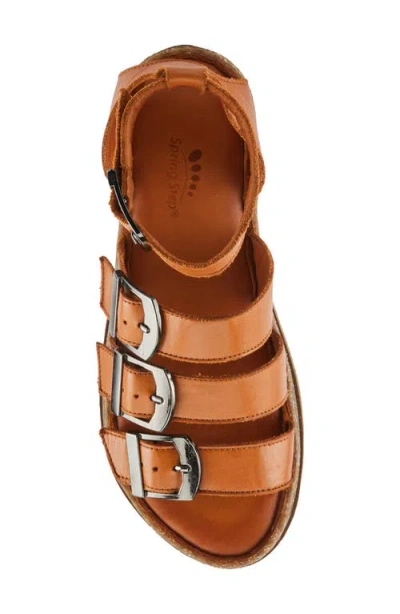 Spring Step Alexcia Ankle Strap Sandal In Camel