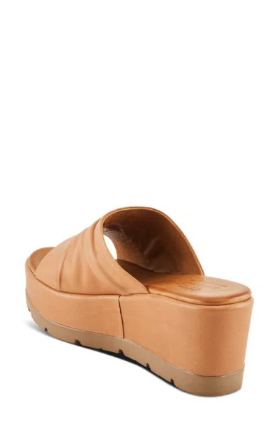 Spring Step Allerton Platform Wedge Slide Sandal In Camel