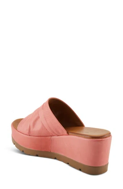 Spring Step Allerton Platform Wedge Slide Sandal In Salmon