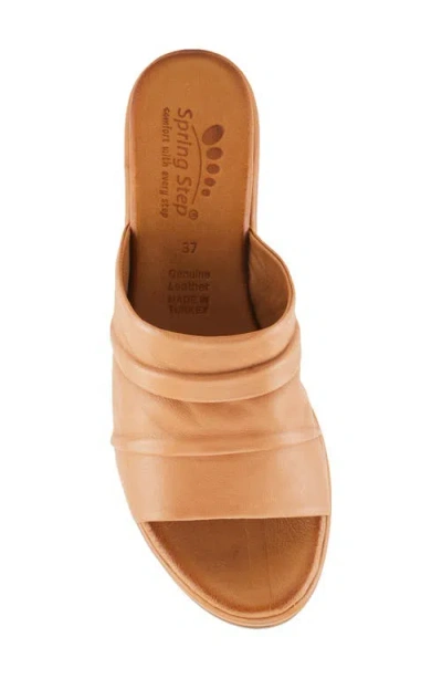 Spring Step Allerton Platform Wedge Slide Sandal In Camel
