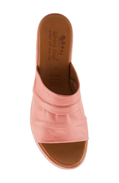 Spring Step Allerton Platform Wedge Slide Sandal In Salmon