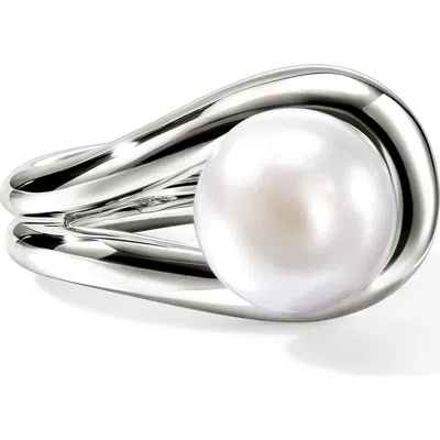John Hardy Surf Silver Ring With Freshwater Pearl In Sterling Silver