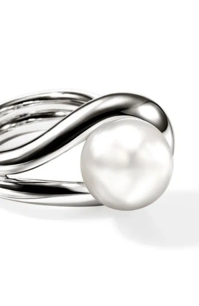 John Hardy Surf Silver Ring With Freshwater Pearl In Sterling Silver
