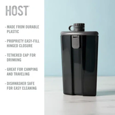 Host Easy-fill 6 oz Plastic Flask In Gray