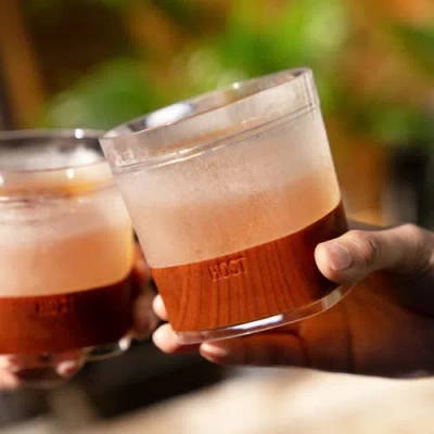 Host Whiskey Freeze Cooling Cup Set Of 2 In Wood Pattern