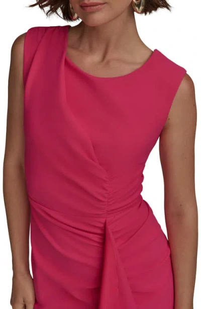 Donna Karan New York Side Ruched Sleeveless Minidress In Audacious