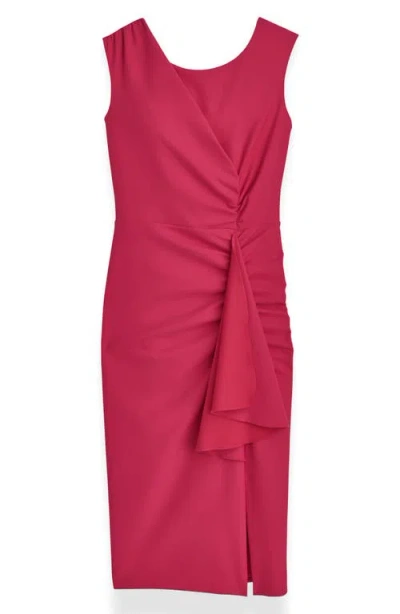 Donna Karan New York Side Ruched Sleeveless Minidress In Audacious