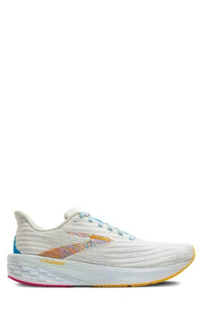 Brooks Launch 11 Running Shoe In White/murmur/blithe