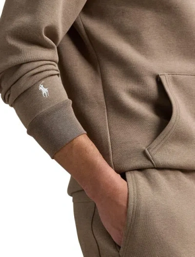 Polo Ralph Lauren Big & Tall Logo Double-knit Hoodie In Brown Heather