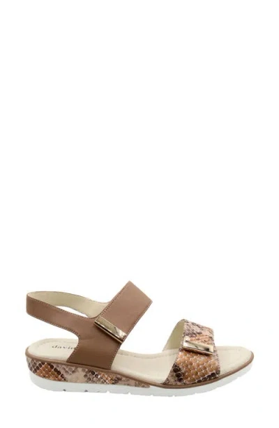 David Tate Civic Slingback Sandal In Camel Multi