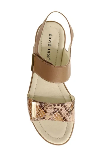 David Tate Civic Slingback Sandal In Camel Multi