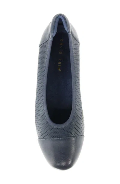 David Tate Wide Width Naomi Ballet Flat In Navy