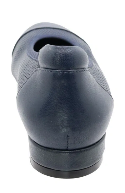 David Tate Wide Width Naomi Ballet Flat In Navy