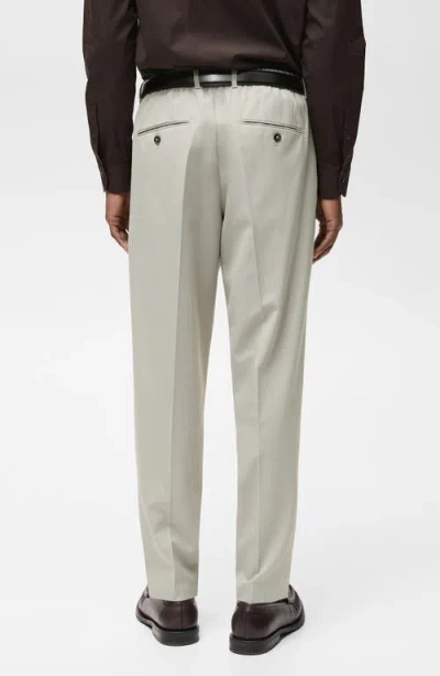 Mango Slim Fit Pants In Ice Grey