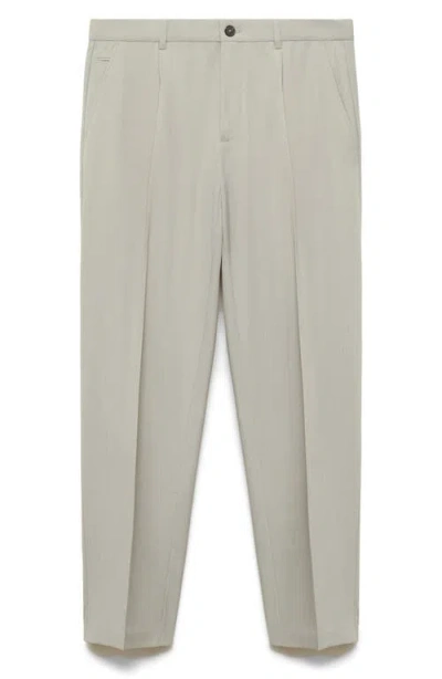 Mango Slim Fit Pants In Ice Grey