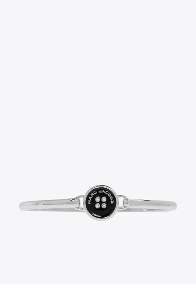 Marc Jacobs The Button Hinge Enamel Bracelet In Silver