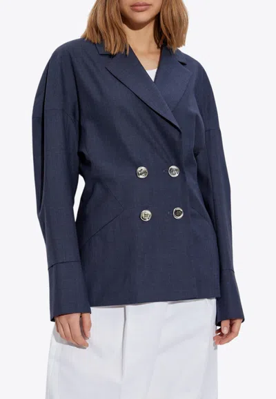 Givenchy Double-breasted Buttoned Blazer In Navy