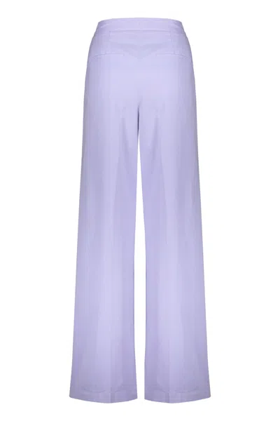 Fabiana Filippi Concealed Front Opening And Closing Casual Pants In Lilac