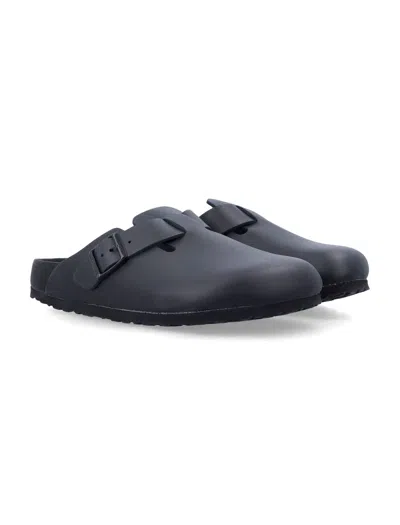 Birkenstock Sandals With Buckle Strap And Open Back In Black