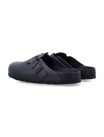 Birkenstock Sandals With Buckle Strap And Open Back In Black