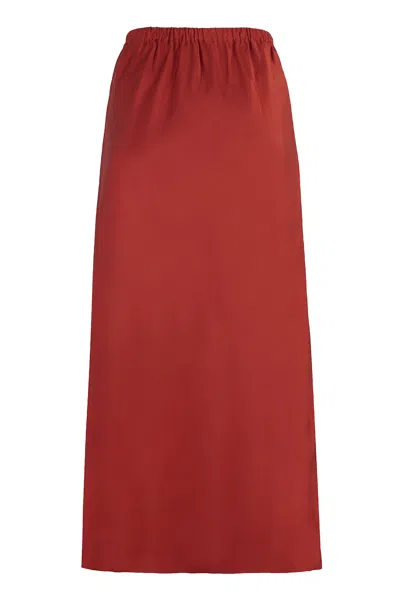 Zimmermann Flared Midi Skirt In Red