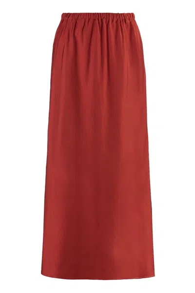 Zimmermann Flared Midi Skirt In Red