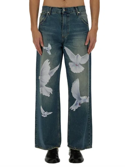 3paradis Freedom Doves Straight-leg Jeans In Blue