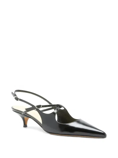 Proenza Schouler Slash Crossover Slingback Leather Pumps In Black