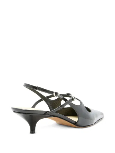 Proenza Schouler Slash Crossover Slingback Leather Pumps In Black