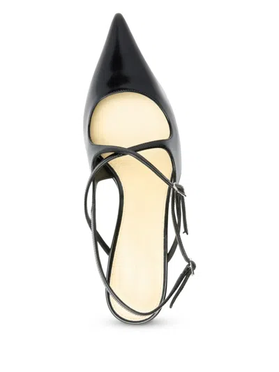 Proenza Schouler Slash Crossover Slingback Leather Pumps In Black