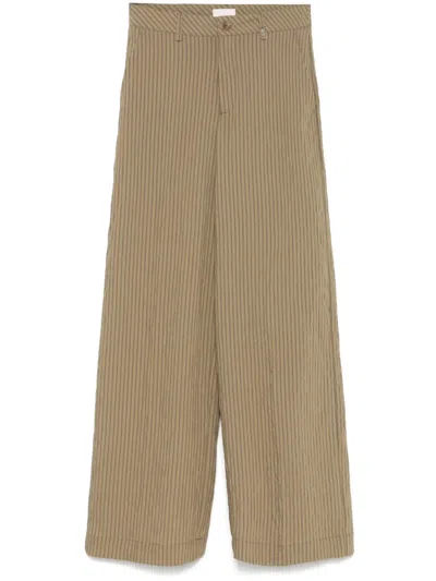 Liu •jo Liu Jo Wide-leg Trousers In Desert Sage Green In Brown