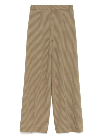 Liu •jo Liu Jo Wide-leg Trousers In Desert Sage Green In Brown