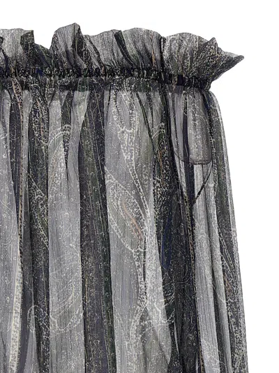 Saint Laurent Lurex Silk Creponne Top In Blue