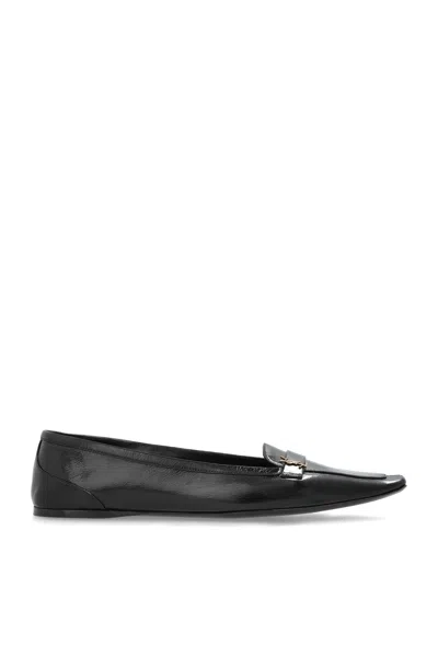 Saint Laurent Carolyn Vamp Slippers In Black