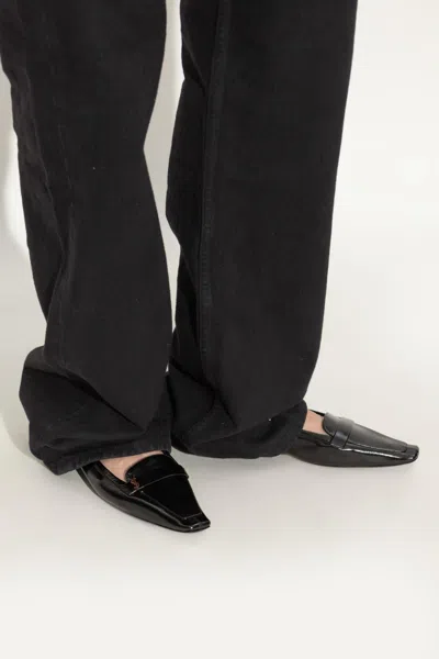 Saint Laurent Carolyn Vamp Slippers In Black