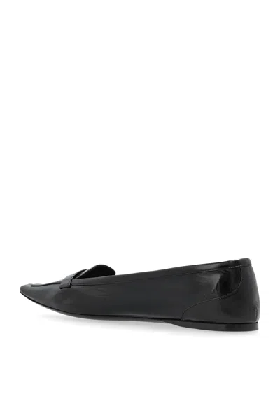 Saint Laurent Carolyn Vamp Slippers In Black