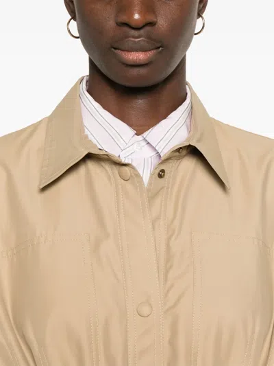 Moncler Saulon Cotton Blend Field Jacket In Beige