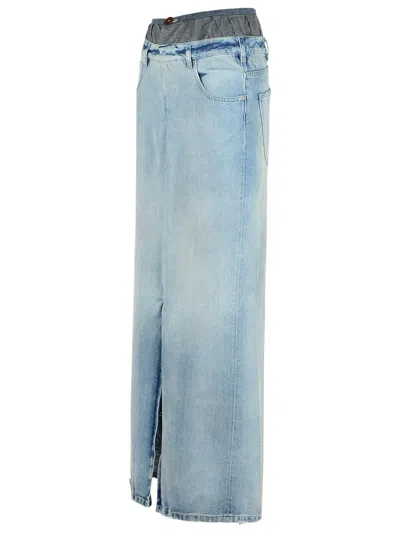 Maison Margiela Women's Denim Skirt In Light Blue