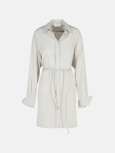 Sportmax Oversized Shirt Dress In Silver