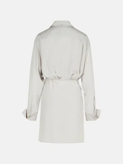 Sportmax Oversized Shirt Dress In Silver