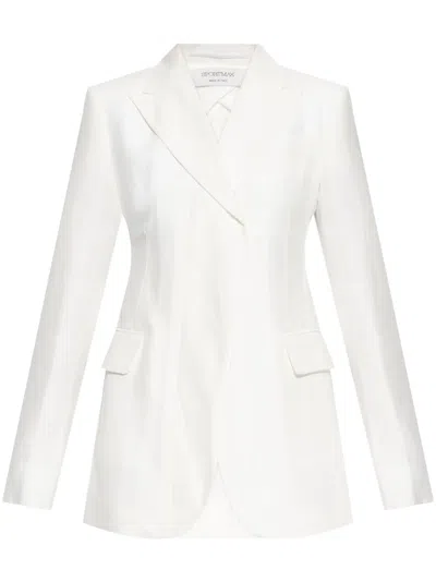 Sportmax Tailored Jacket With Flap Pockets And Notched Lapels In White