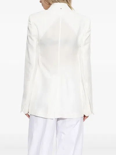Sportmax Tailored Jacket With Flap Pockets And Notched Lapels In White