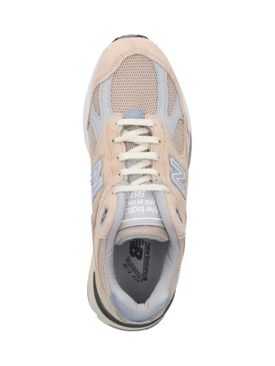 New Balance Low Top Sneakers With Mesh Panels And Rubber Outsole In Beige